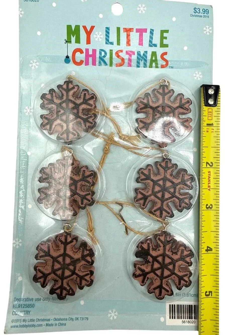Mini Ornaments & Tree Topper Set My Little Christmas Gingerbread Snowflake 2016